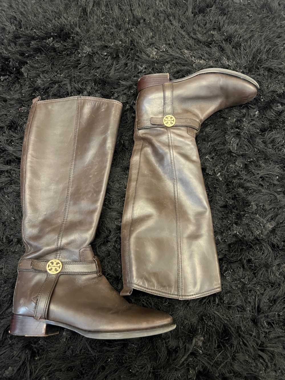 Tory Burch Equestrian boots brown leather size 8